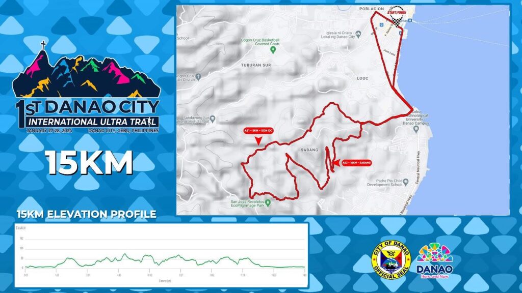 15km route 1st danao city international ultra trail