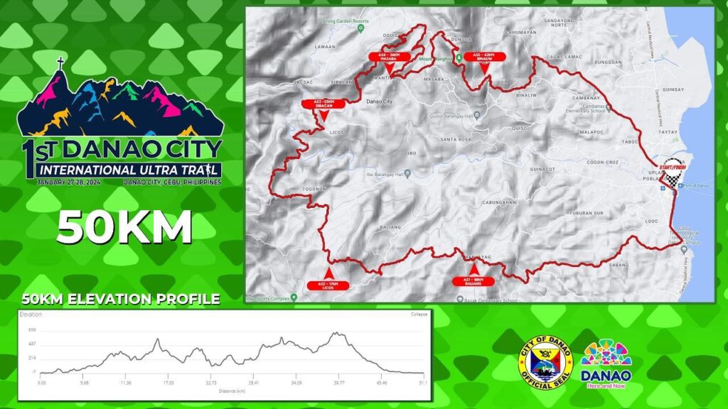 50 km route 1st danao city international ultra trail